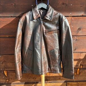 Club Monaco Dark Brown Leather Jacket